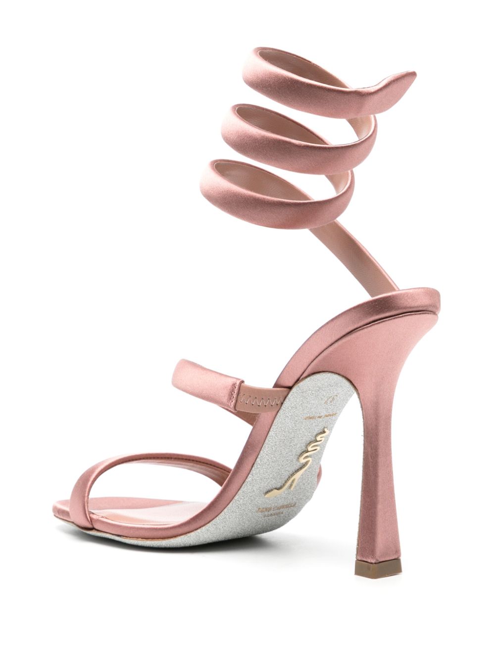 Pink Cleopatra 105mm satin sandals women RENE CAOVILLA